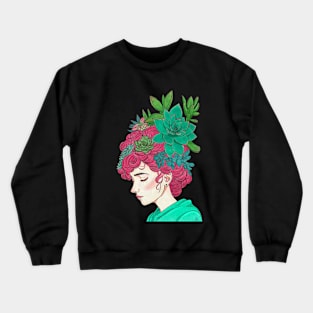 Grow positive thoughts | Green Crewneck Sweatshirt